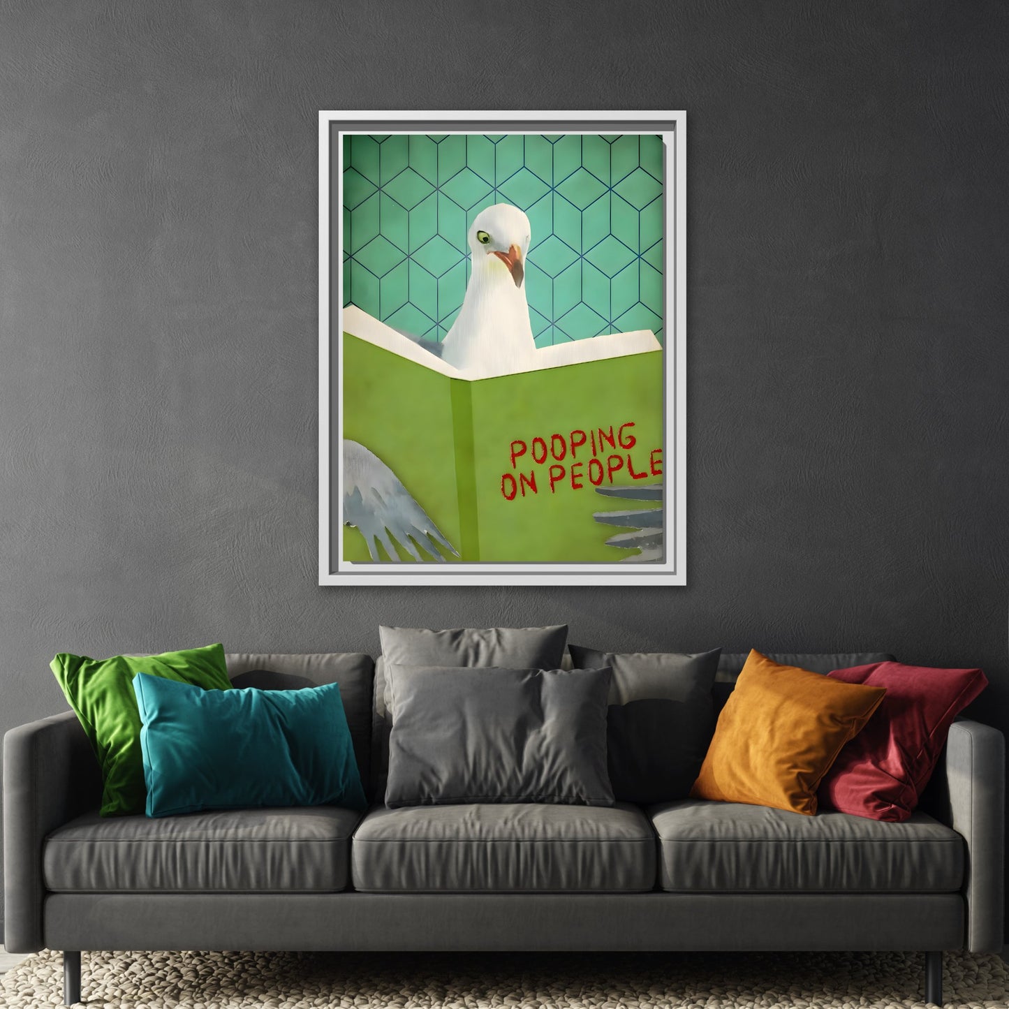 Pooping on People Seagull Canvas Wall Art Print - Funny Animal Comical Humorous - YesArtYes