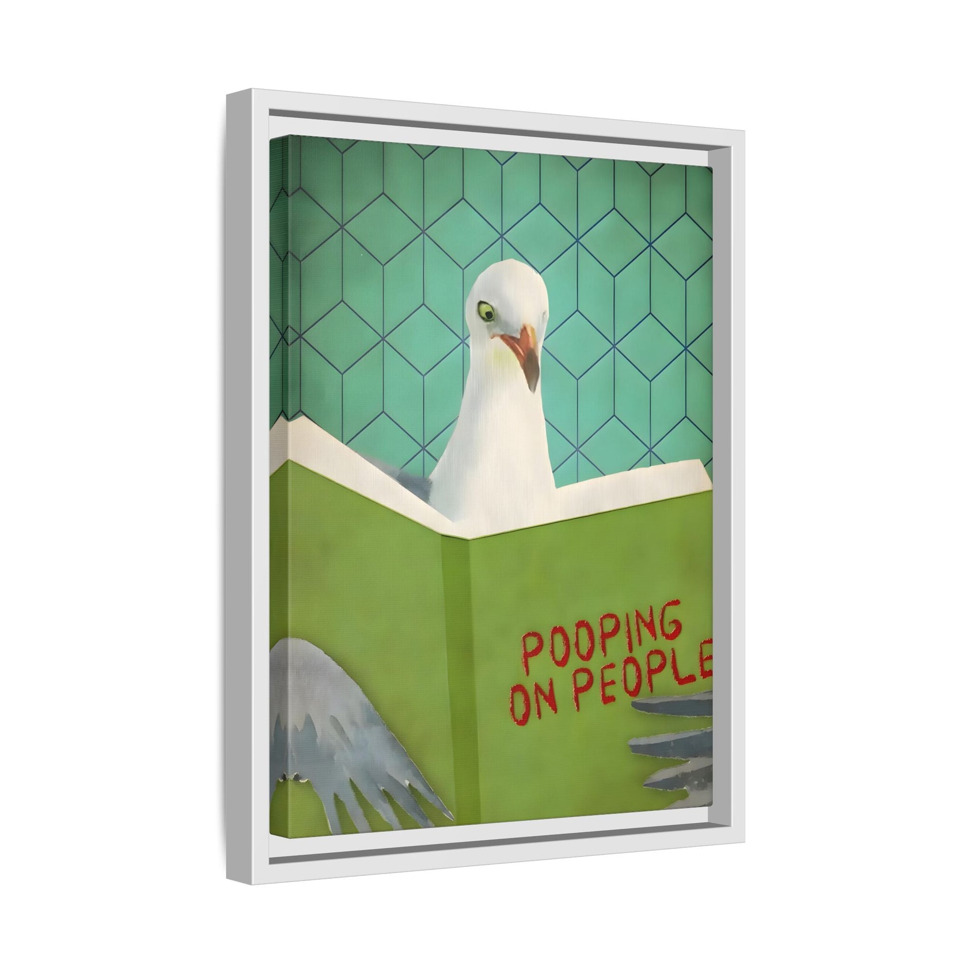 Pooping on People Seagull Canvas Wall Art Print - Funny Animal Comical Humorous