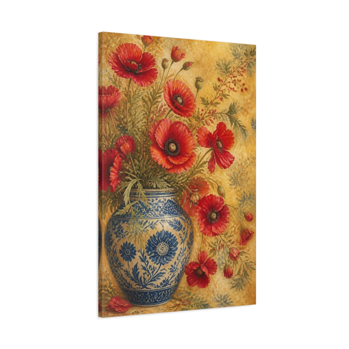 Main Mockup. Poppy Flowers In Vase shown as canvas print