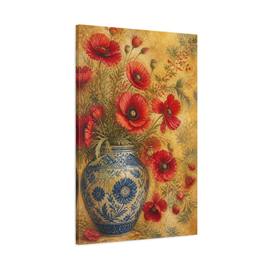 Main Mockup. Poppy Flowers In Vase shown as canvas print