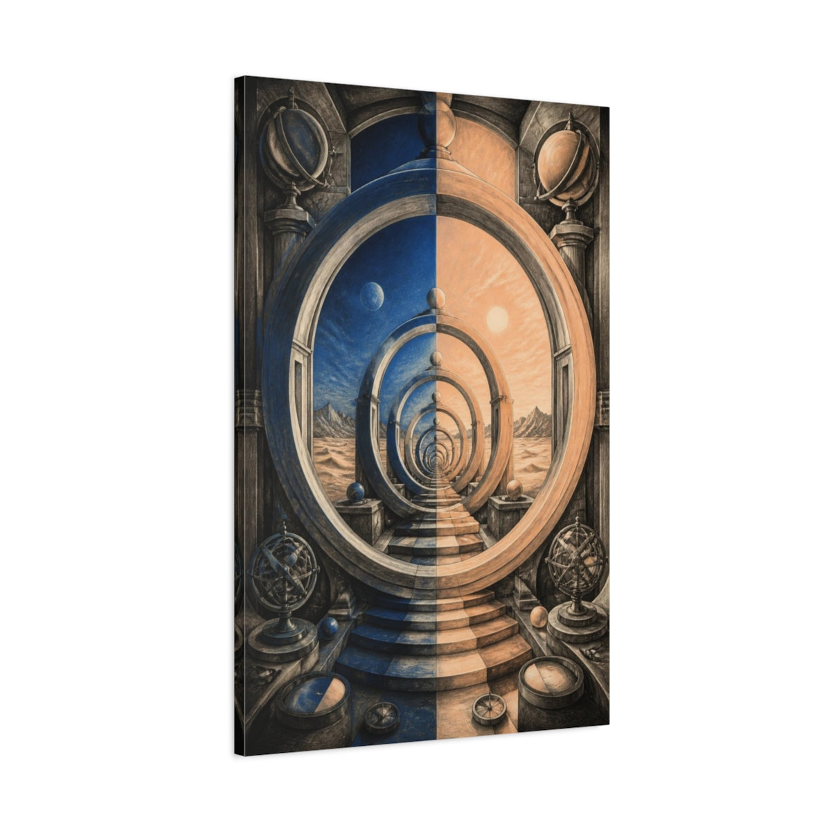 Main Mockup. Portal Rings Illusion shown as canvas print