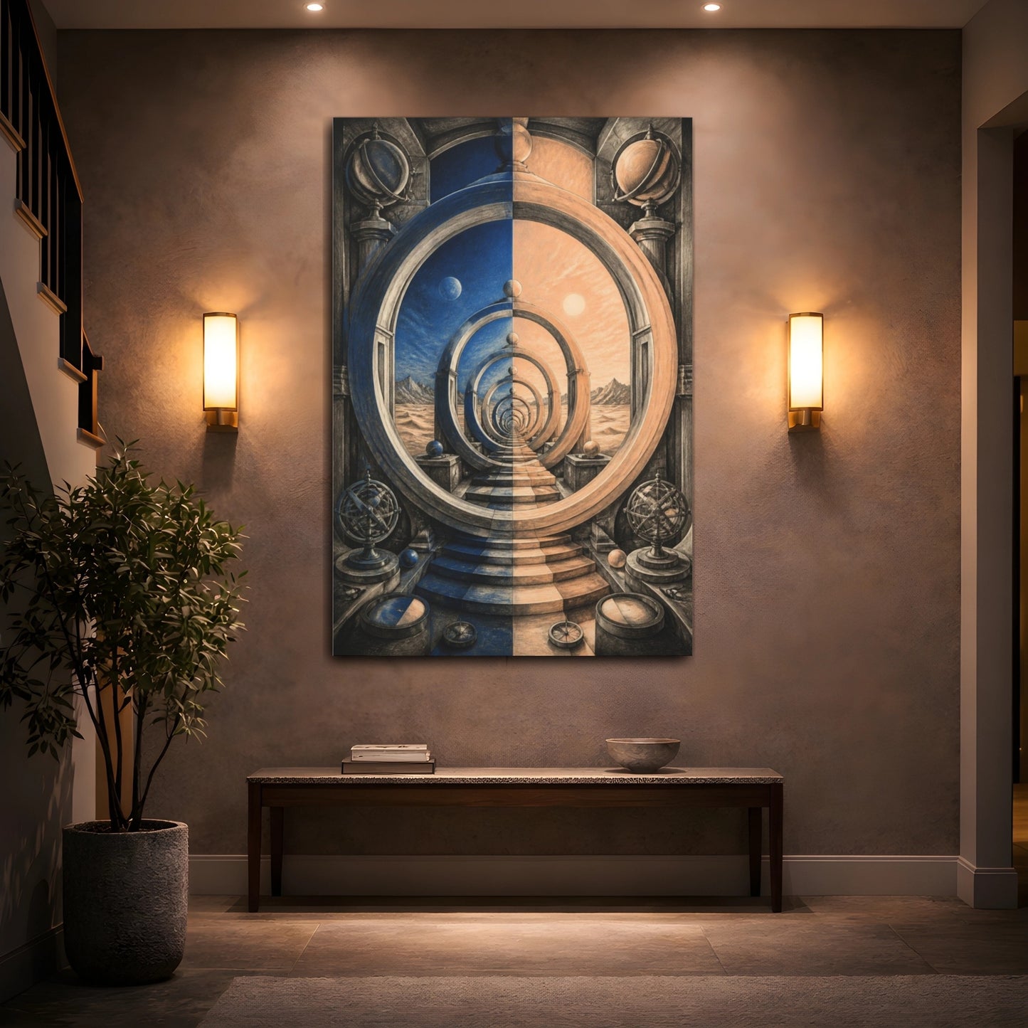 Mockup 2. Portal Rings Illusion shown as canvas print