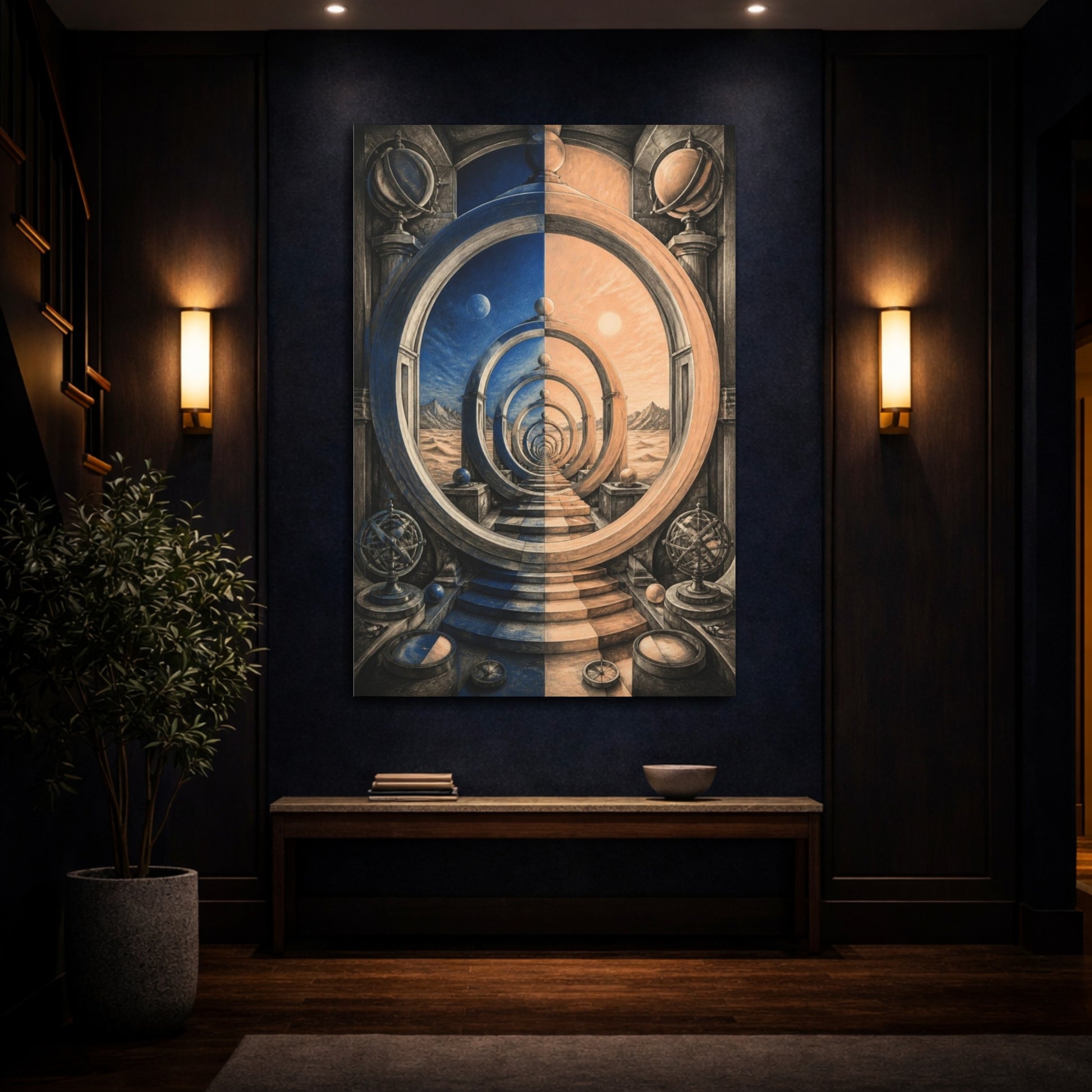 Mockup 4. Portal Rings Illusion shown as canvas print