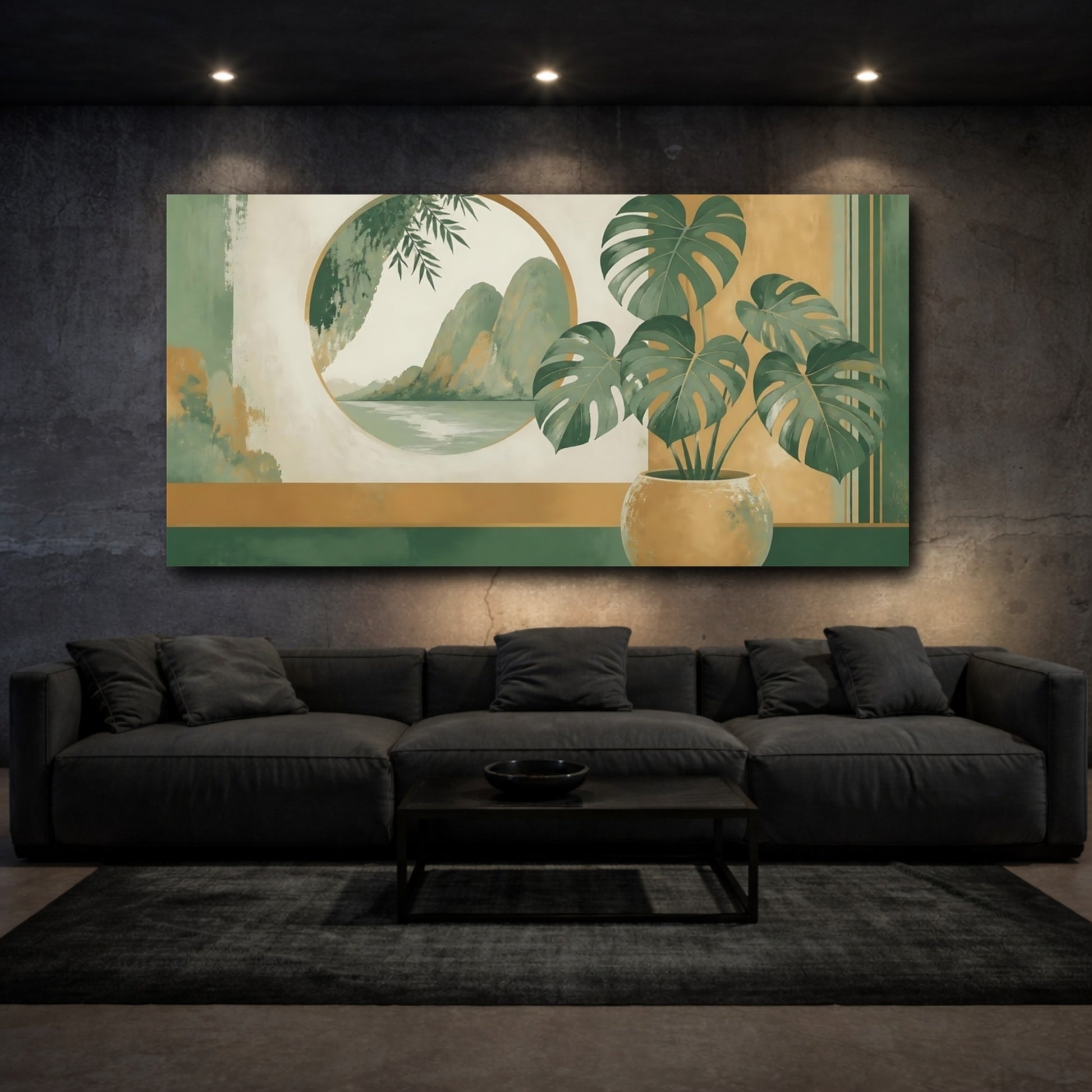 Mockup 3. Potted Monstera Window View shown as canvas print