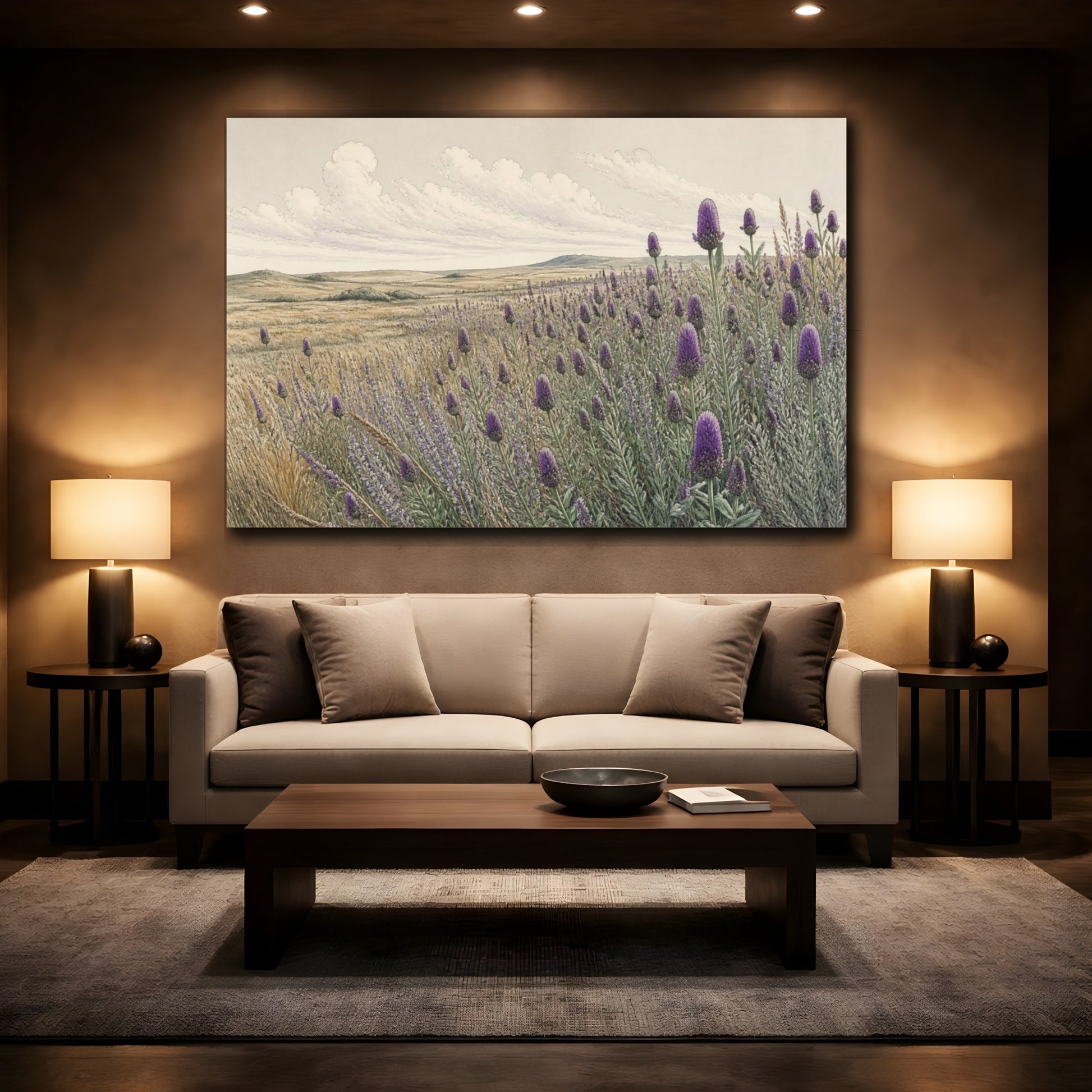 Mockup 2. Prairie Clover Nature Meadow shown as canvas print