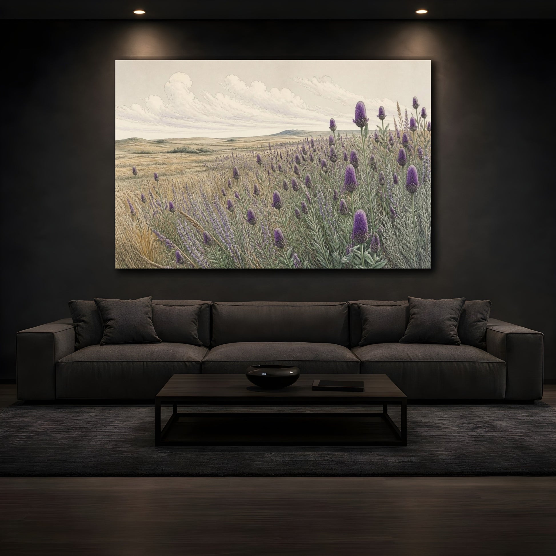 Mockup 3. Prairie Clover Nature Meadow shown as canvas print