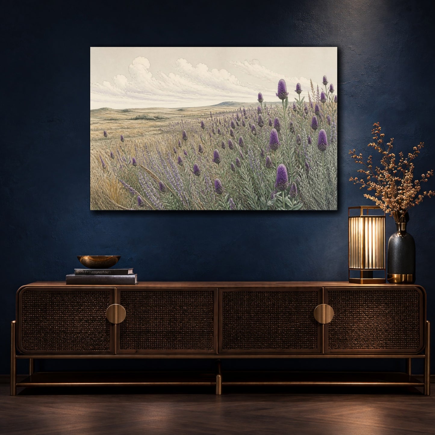 Mockup 4. Prairie Clover Nature Meadow shown as canvas print