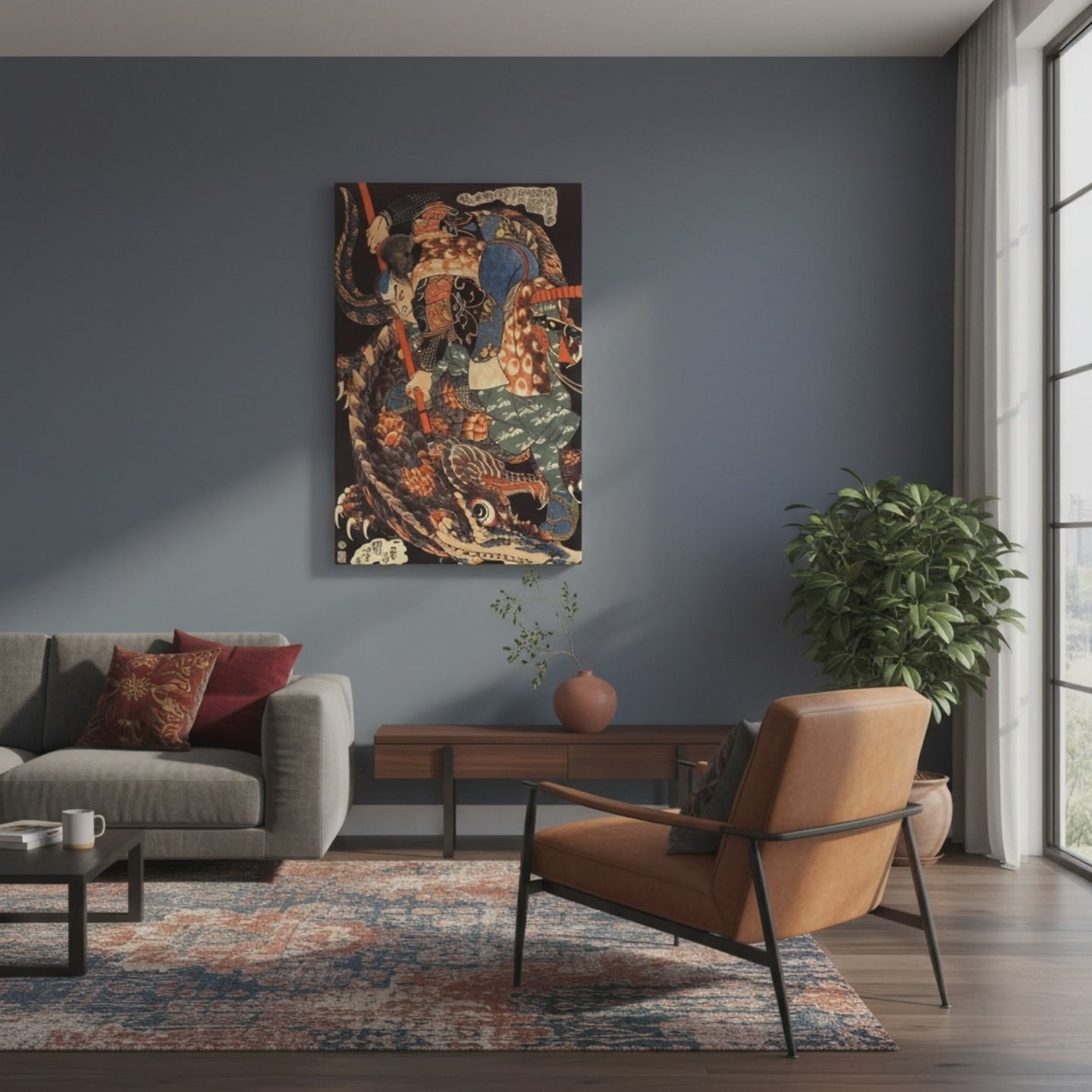 Miyamoto Musashi Giant Nue Canvas Wall Art | YesArtYes