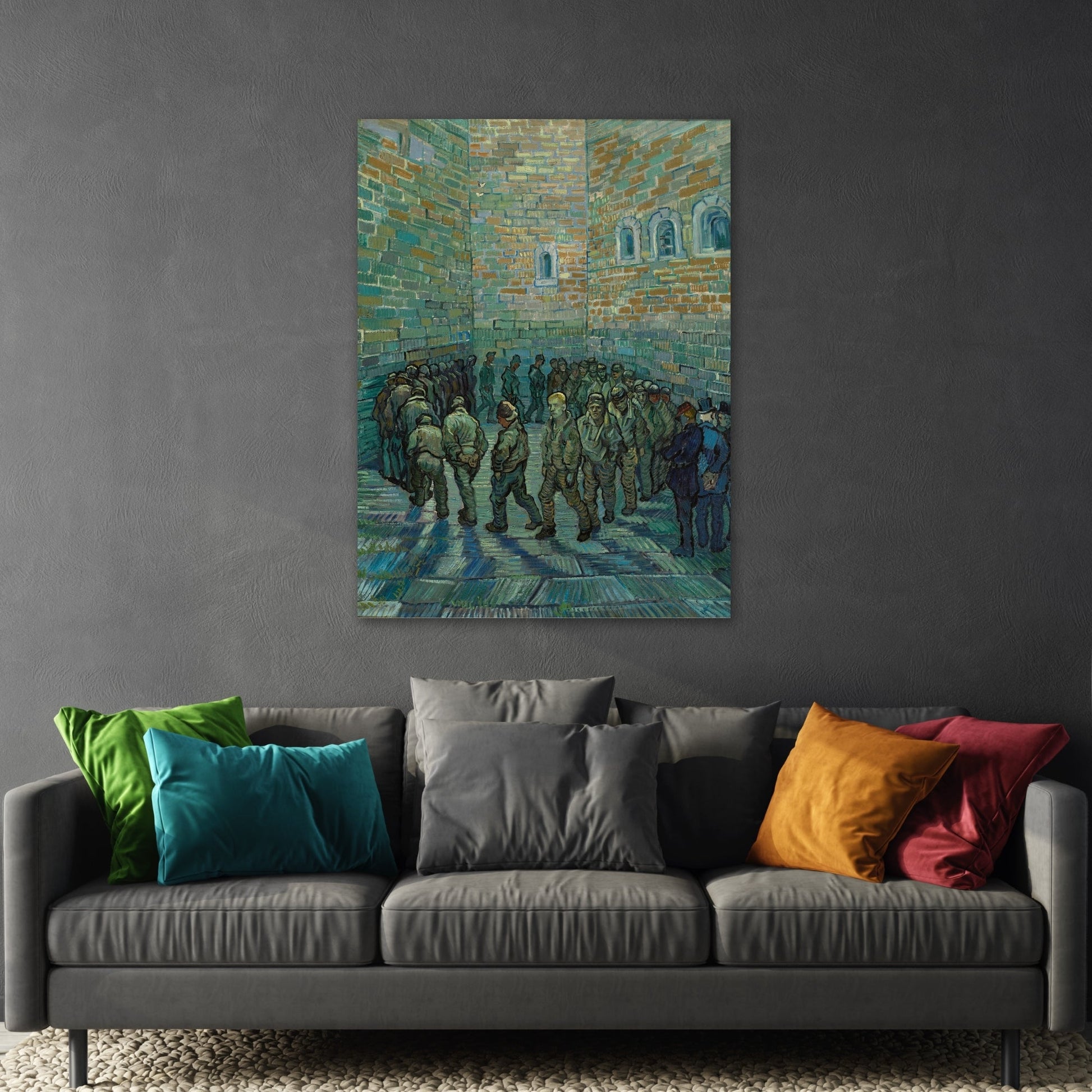 Prison Courtyard Canvas Van Gogh Wall Art Print Reproduction - YesArtYes