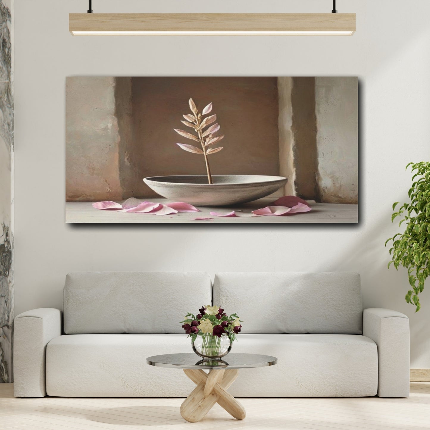 Mockup 2. Quiet Petals In Clay Bowl shown as canvas print