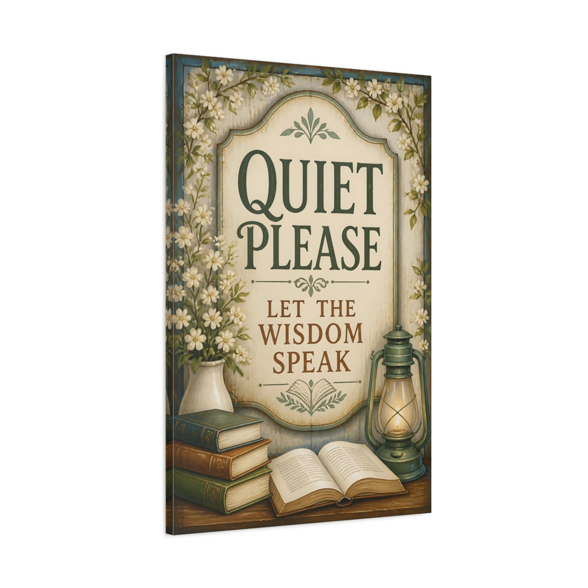 Main Mockup. Quiet Quote Sign shown as canvas print