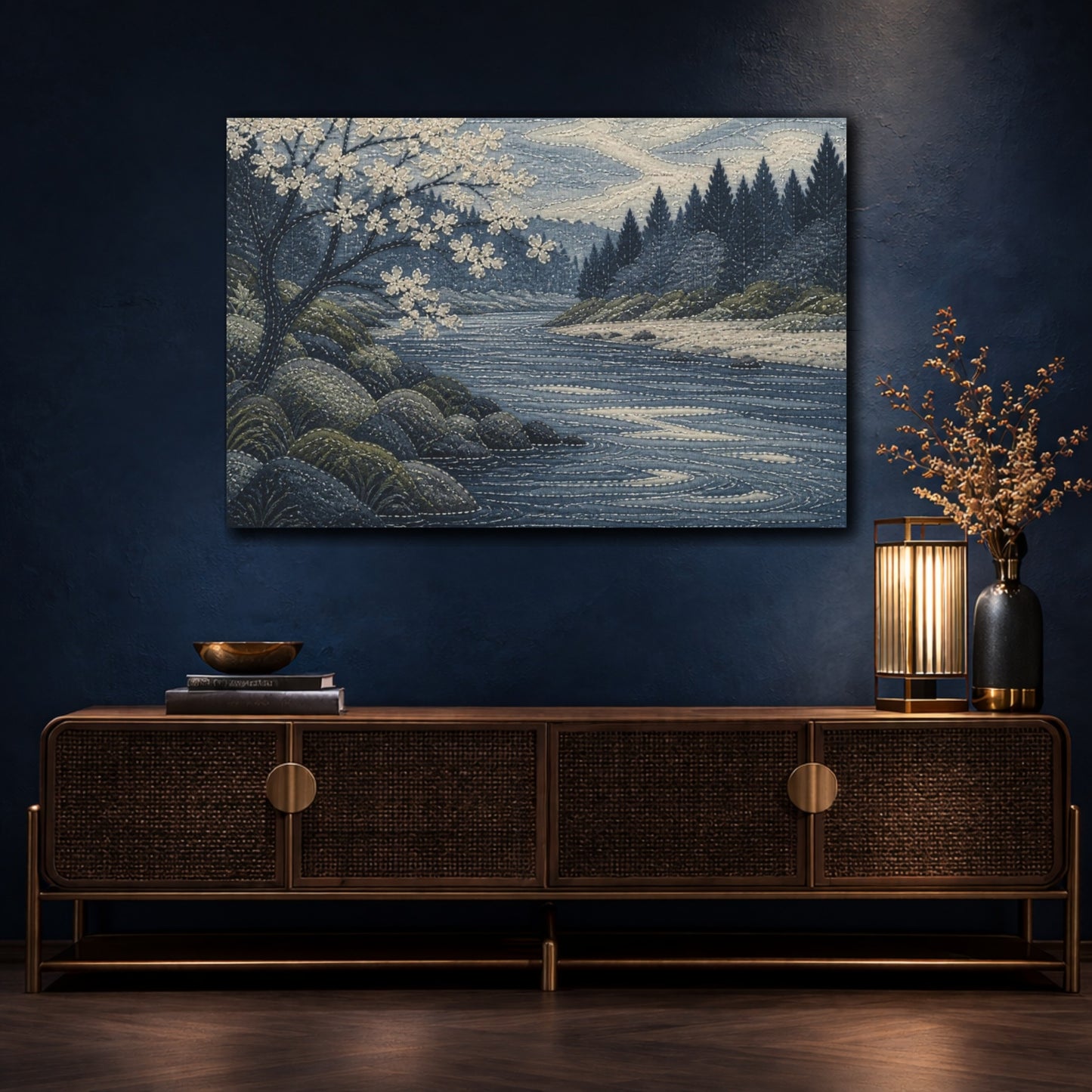 Mockup 4. Quiet River Bend shown as canvas print