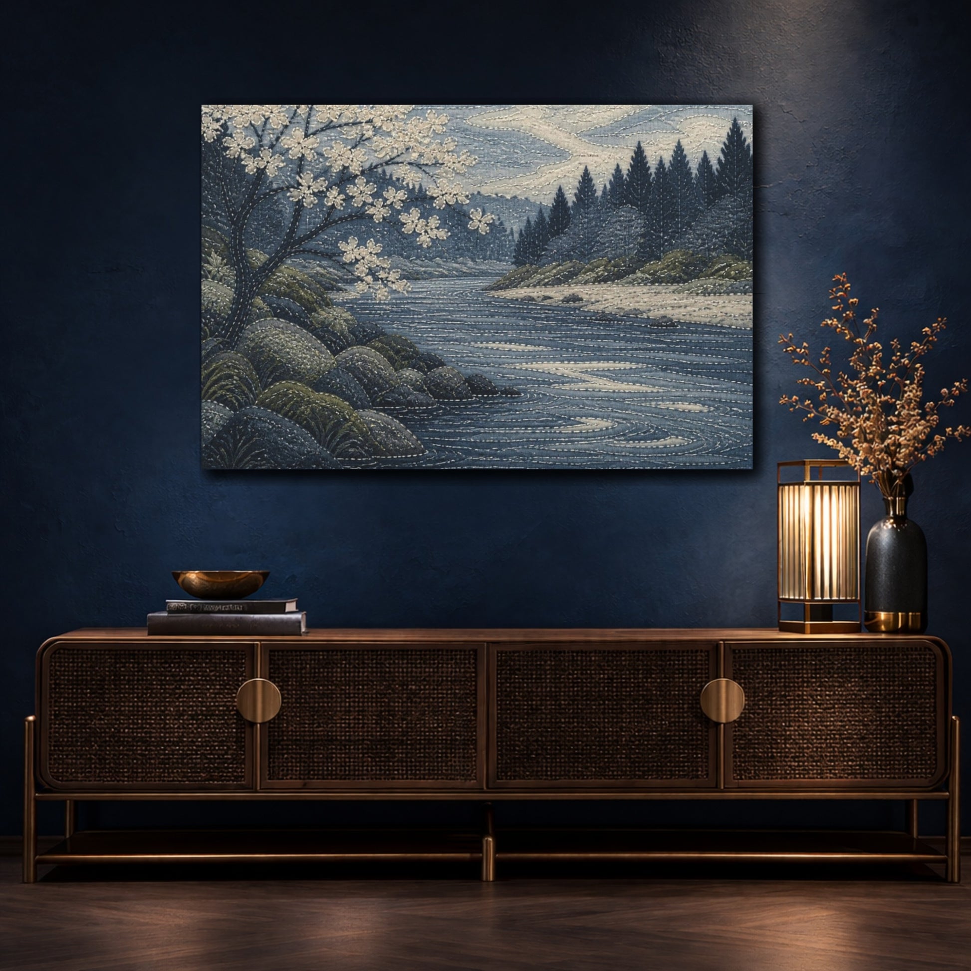 Mockup 4. Quiet River Bend shown as canvas print