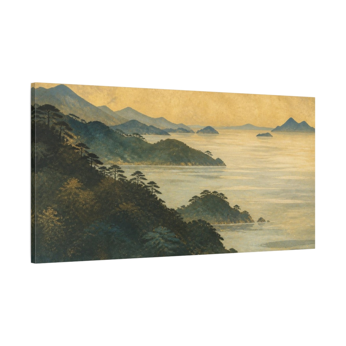 Main Mockup. Quiet Seto Coastline shown as canvas print