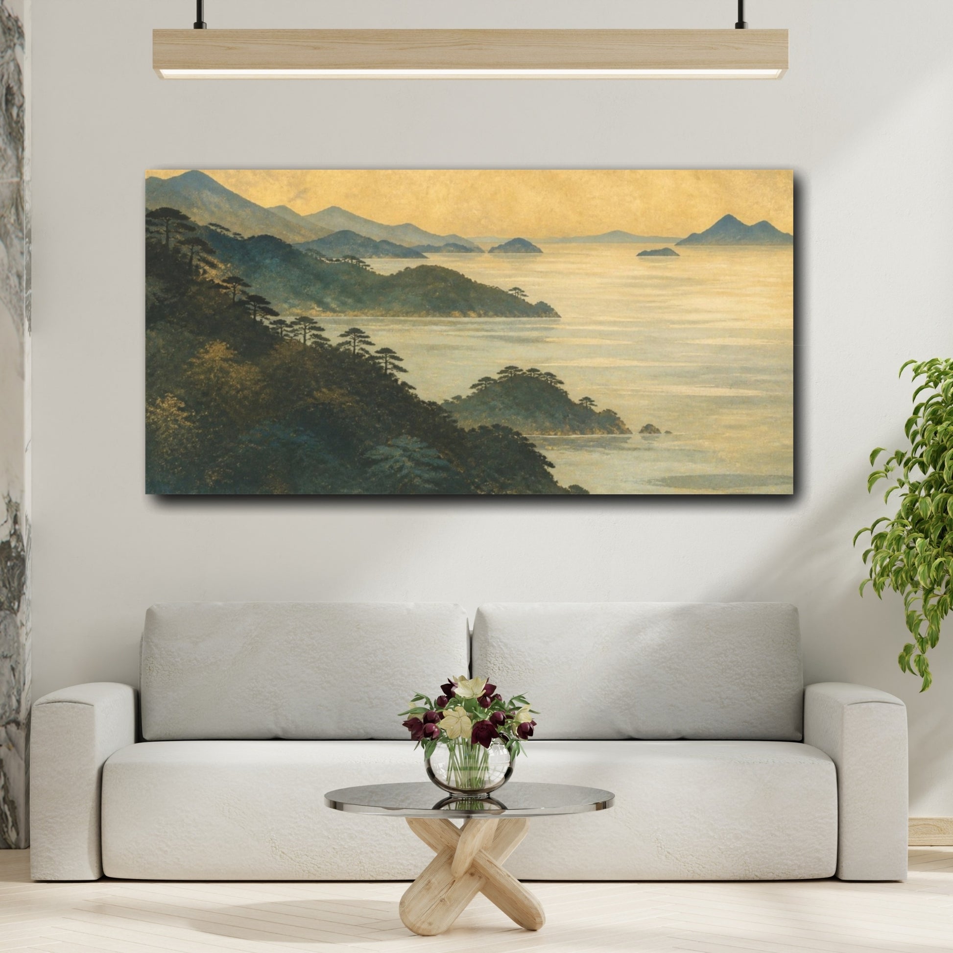 Mockup 2. Quiet Seto Coastline shown as canvas print