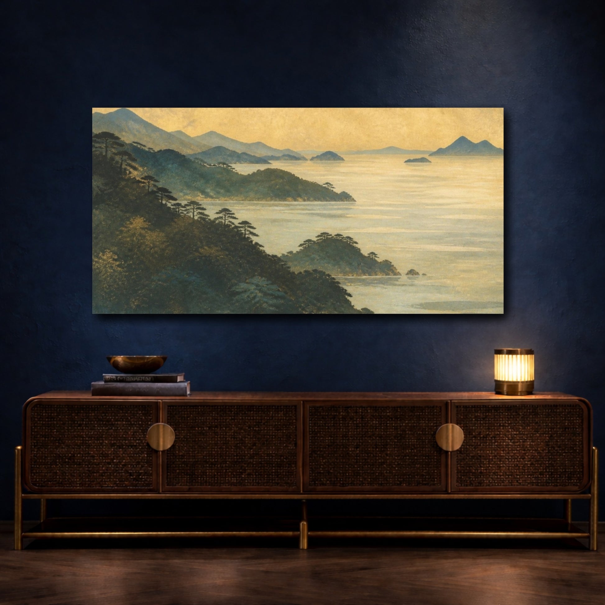 Mockup 4. Quiet Seto Coastline shown as canvas print