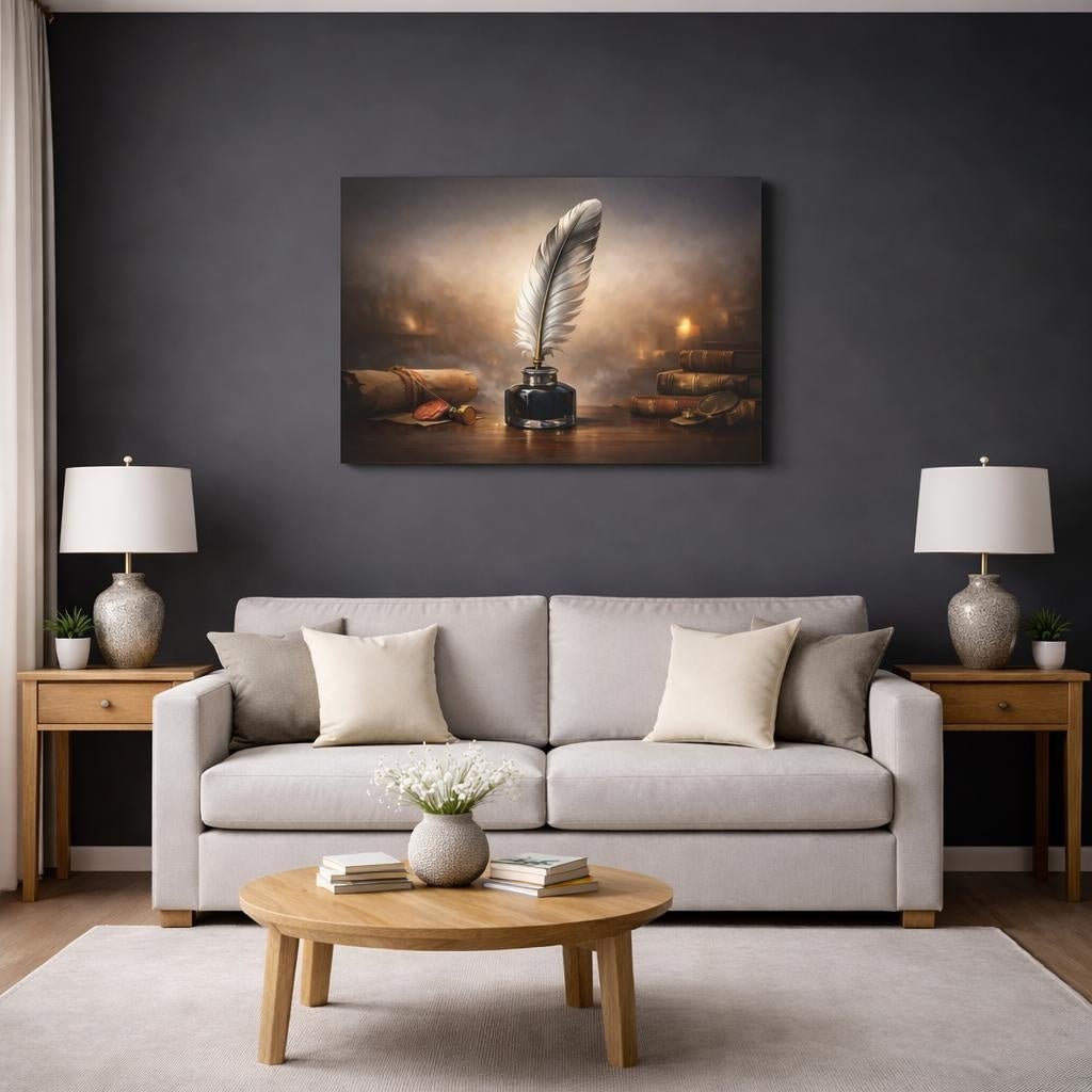 Quill Pen Vintage - Canvas Wall Art Print - YesArtYes