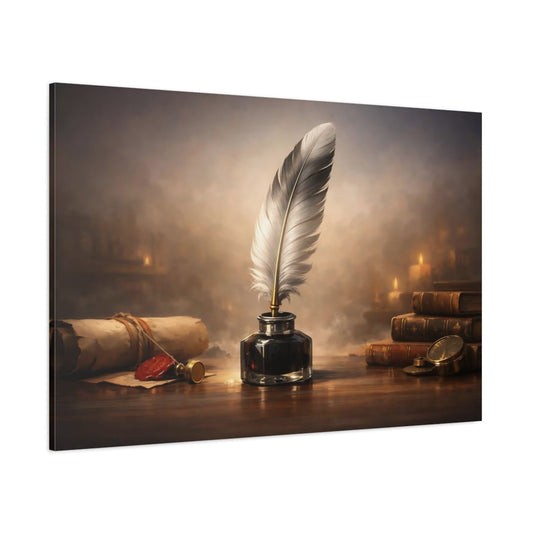 Quill Pen Vintage - Canvas Wall Art Print - YesArtYes