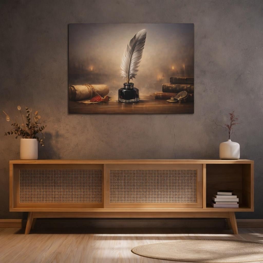Quill Pen Vintage - Canvas Wall Art Print - YesArtYes