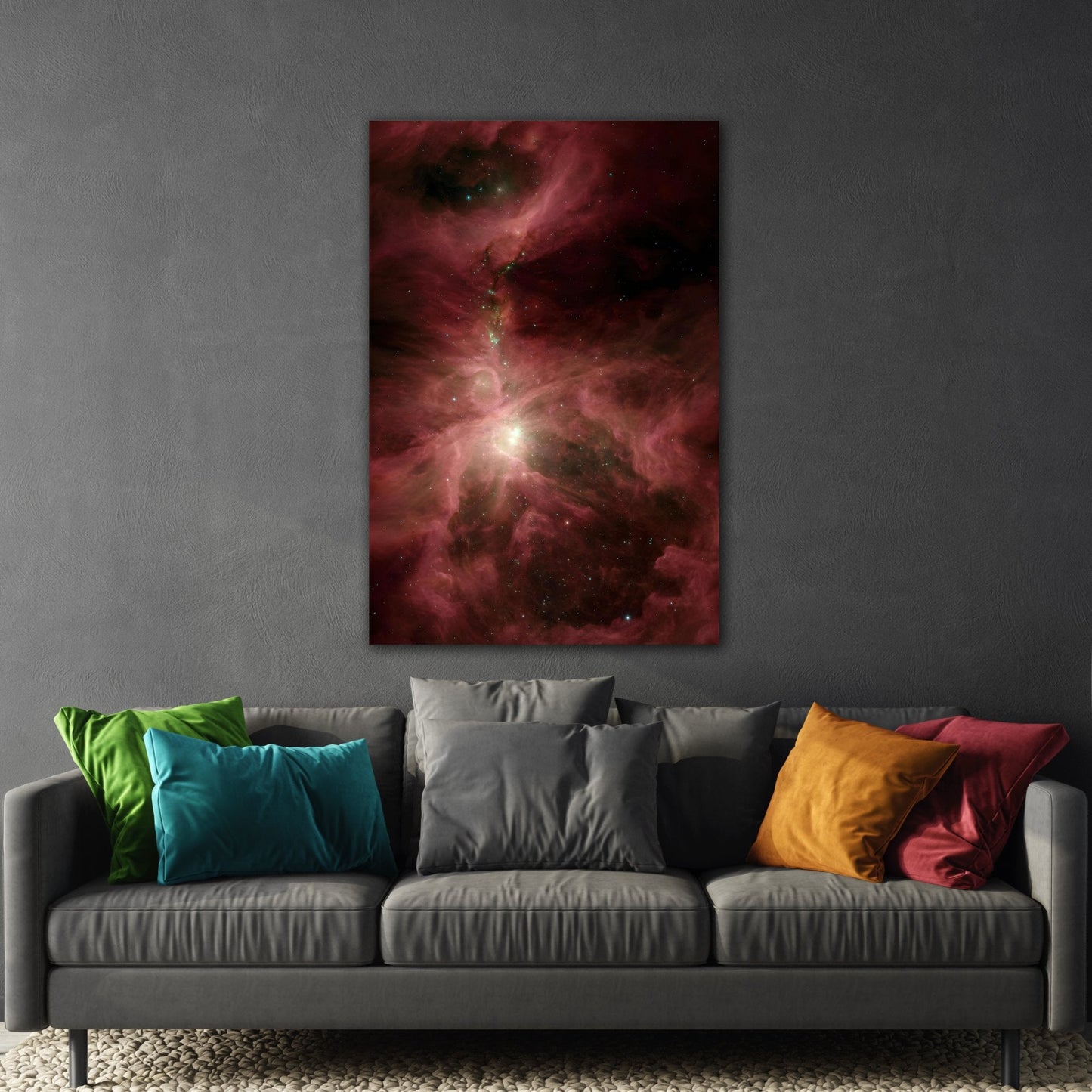 Radiant Nebula Spectrum Wall Art - A Vivid Red NASA Universe Canvas Print