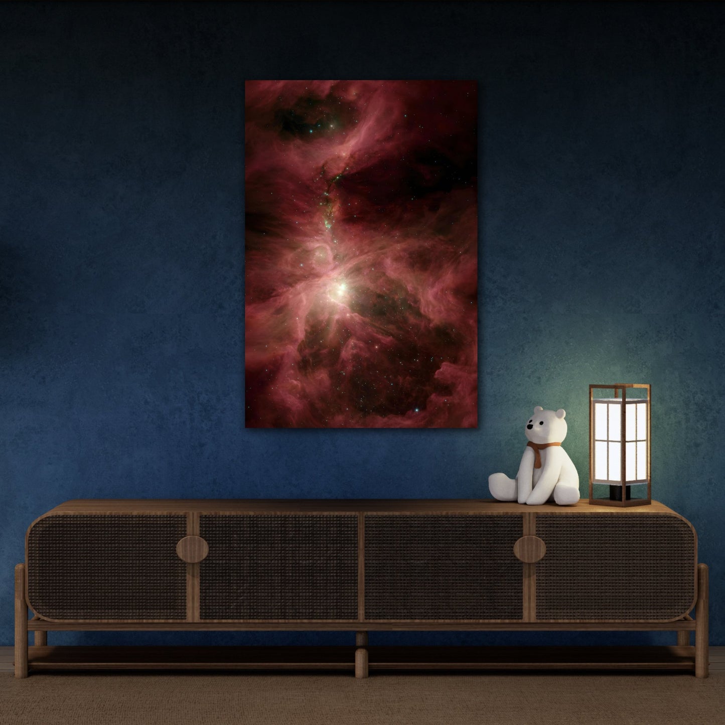 Radiant Nebula Spectrum Wall Art - A Vivid Red NASA Universe Canvas Print