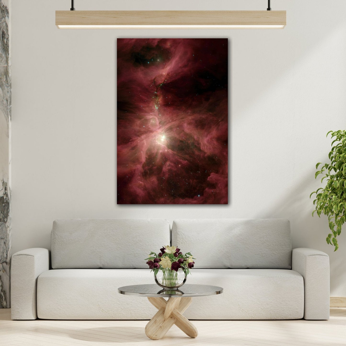 Radiant Nebula Spectrum Wall Art - A Vivid Red NASA Universe Canvas Print