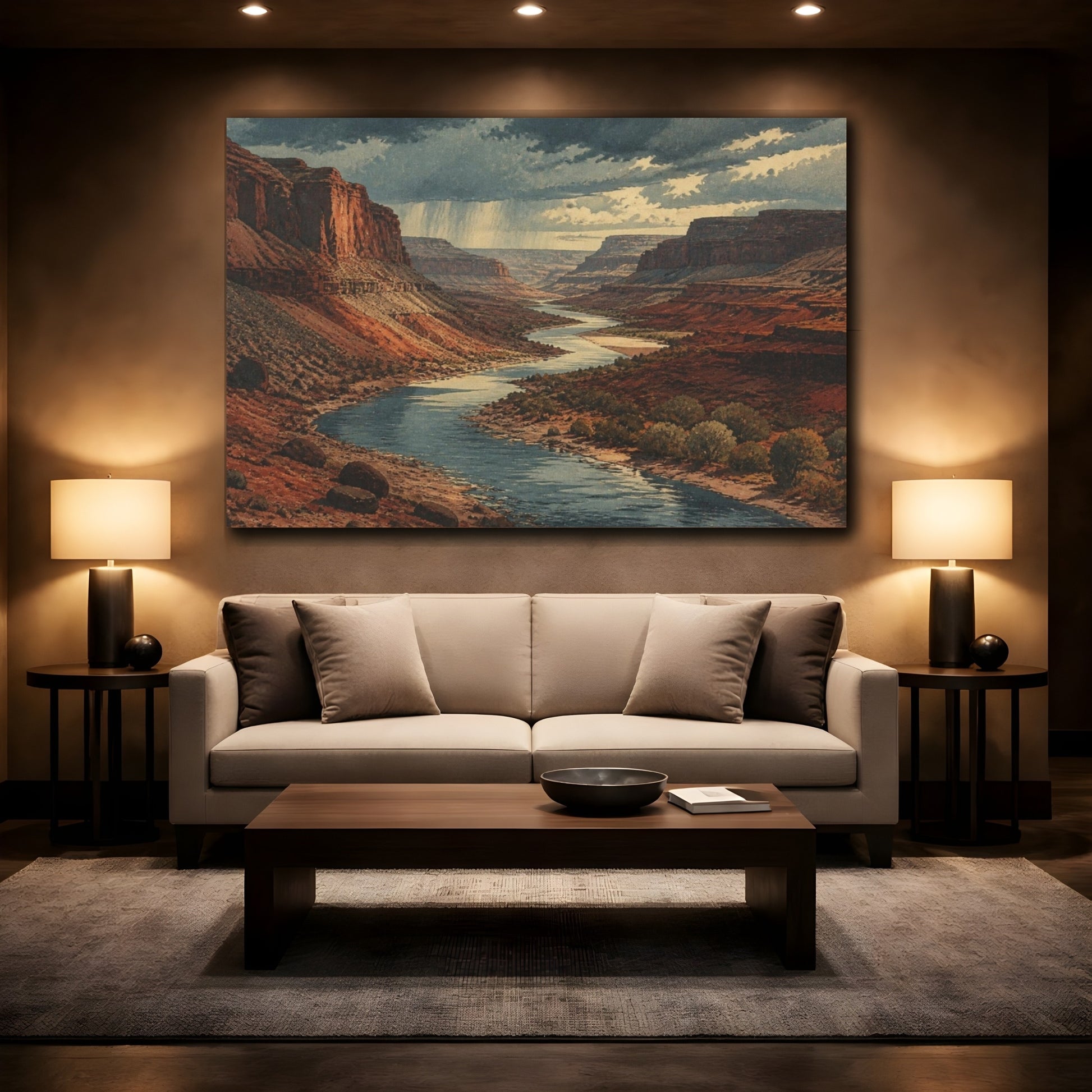 Mockup 2. Rain Over Red Canyon shown as canvas print