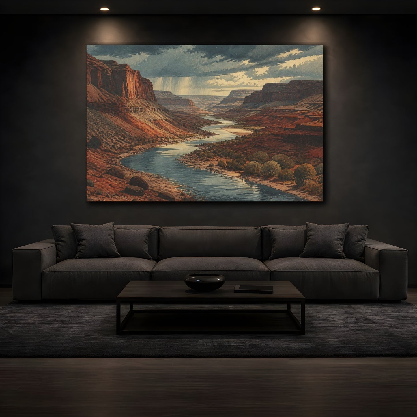 Mockup 3. Rain Over Red Canyon shown as canvas print