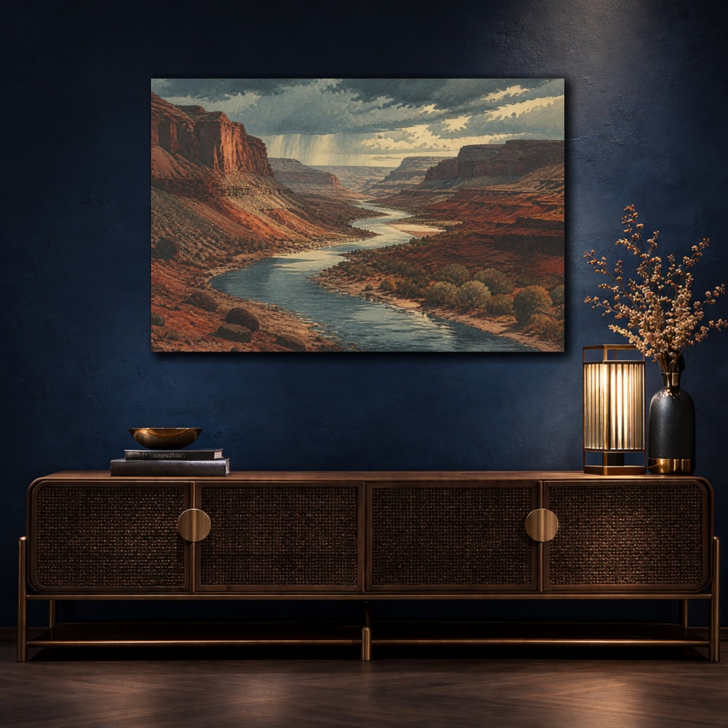 Mockup 4. Rain Over Red Canyon shown as canvas print