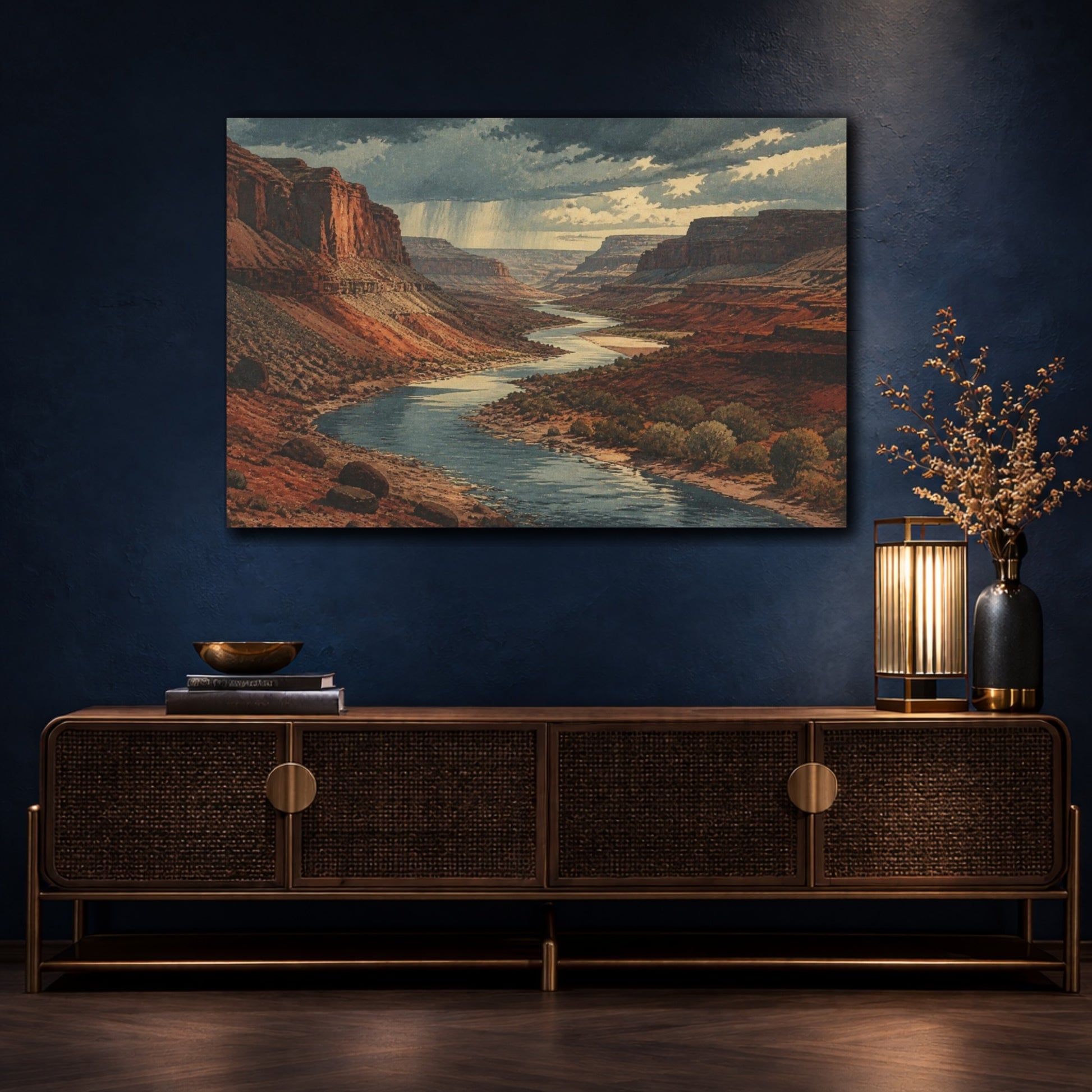 Mockup 4. Rain Over Red Canyon shown as canvas print