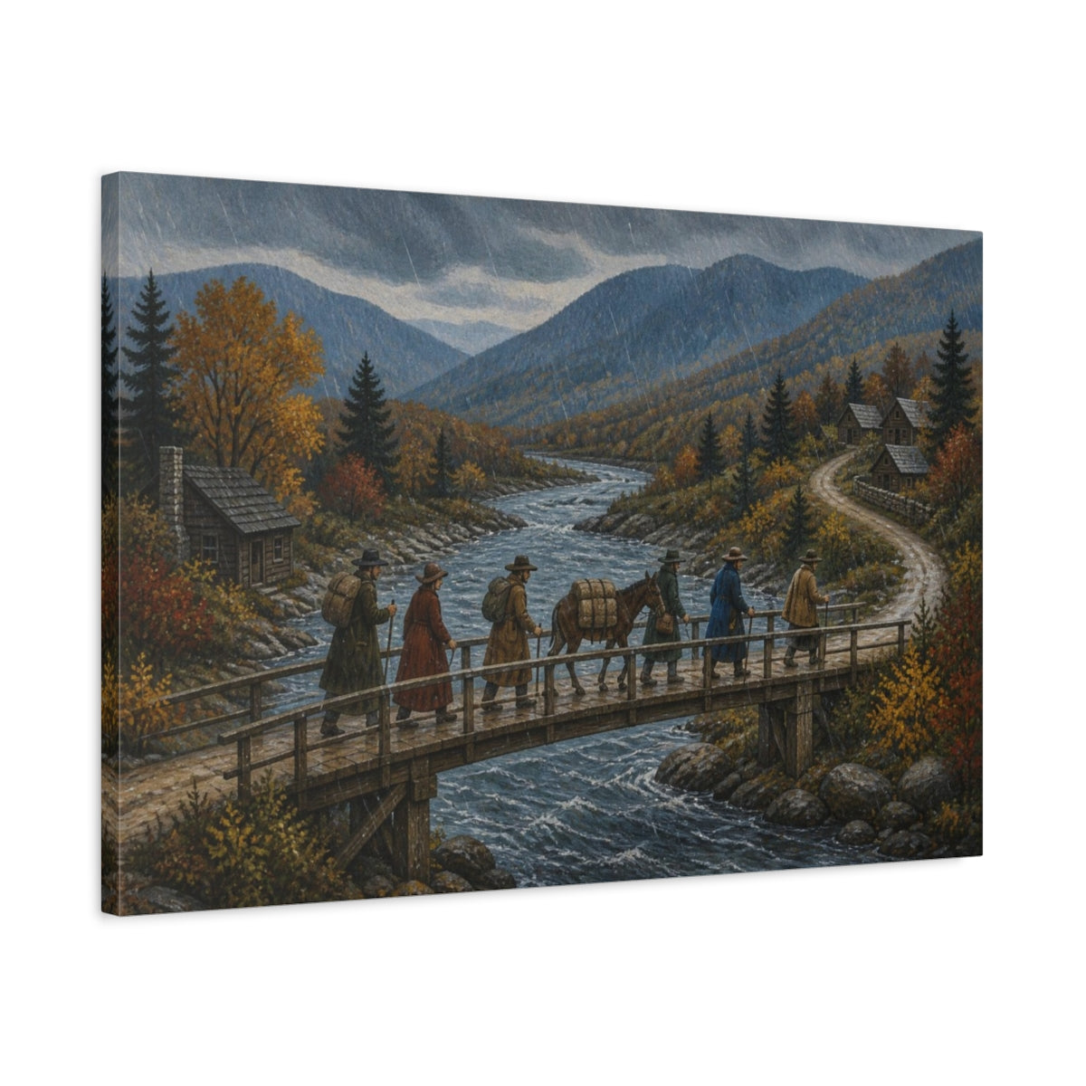 Side Mockup 2. Rainy Mountain Crossing shown as canvas print