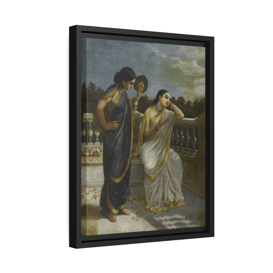 Raja Ravi Varma Damayanti - Framed Canvas Print Wall Art Print