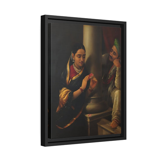 Raja Ravi Varma Stolen Interview - Elegant Framed Canvas Wall Art Reproduction