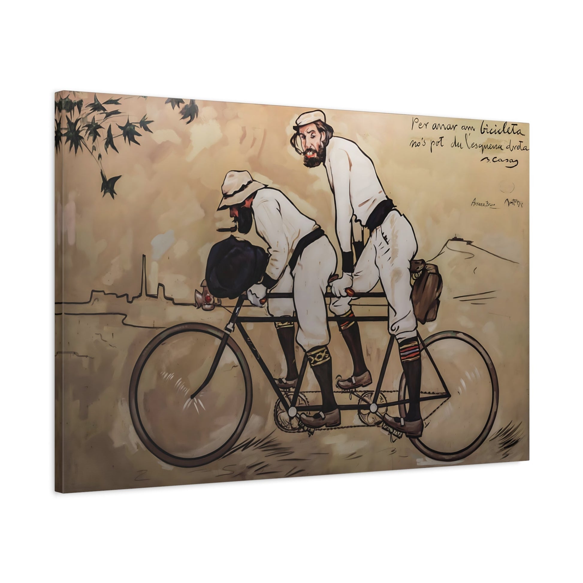 Ramon Casas Pere Romeu on a Tandem - Canvas Wall Art Print Reproduction