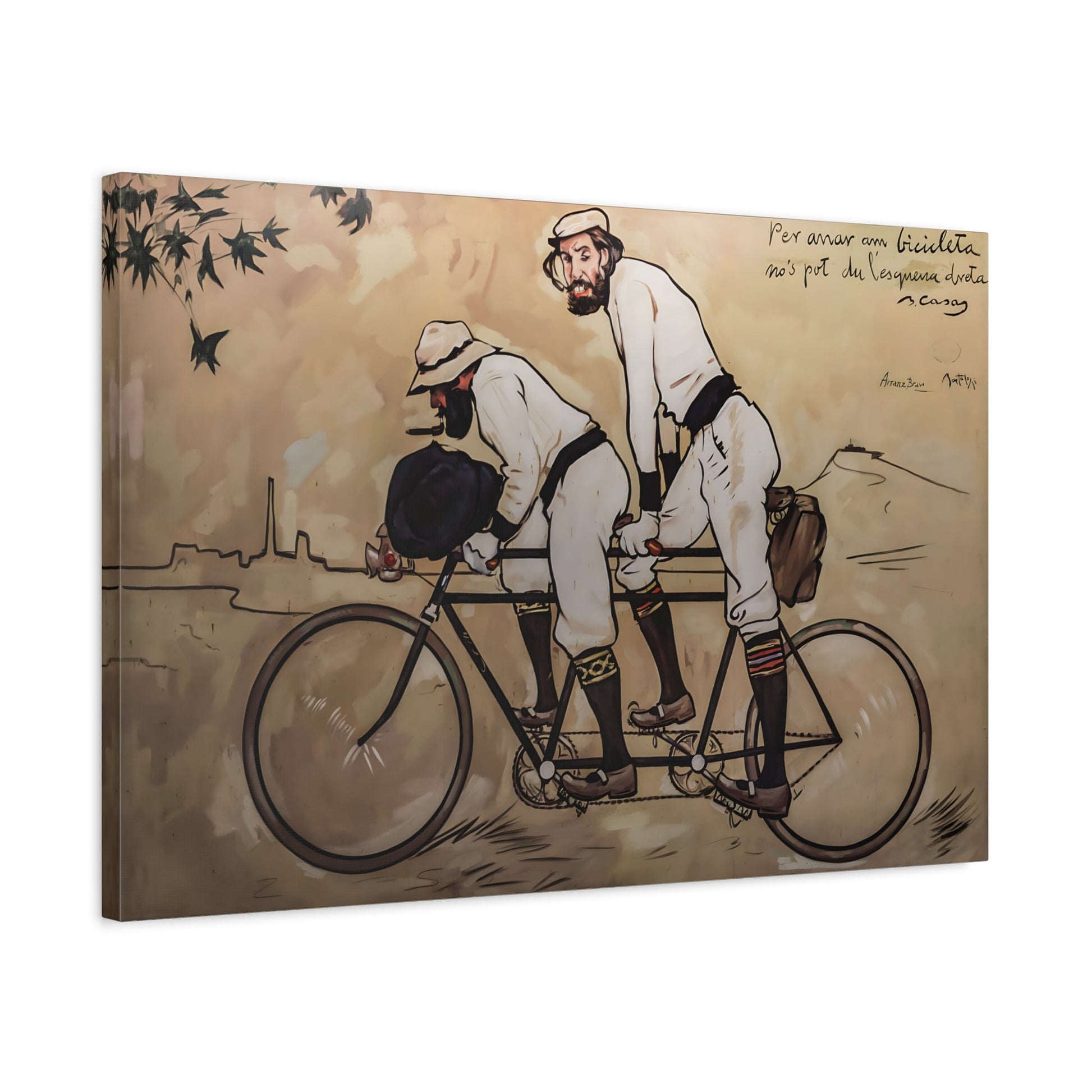 Ramon Casas Pere Romeu on a Tandem - Canvas Wall Art Print Reproduction