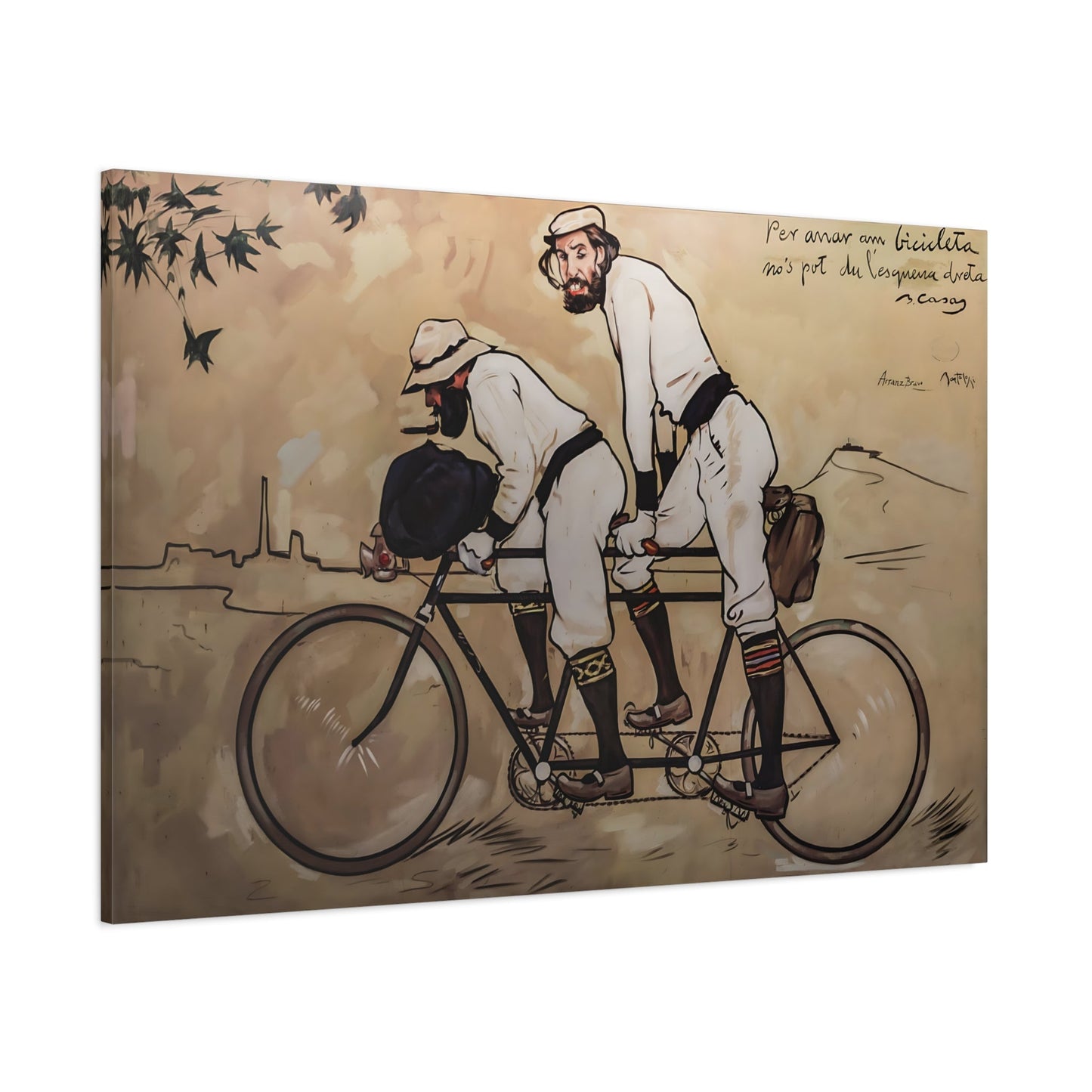 Ramon Casas Pere Romeu on a Tandem - Canvas Wall Art Print Reproduction