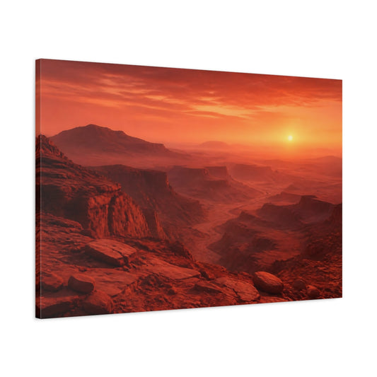 Main Mockup. Red Canyon Landscape Sunrise shown as canvas print