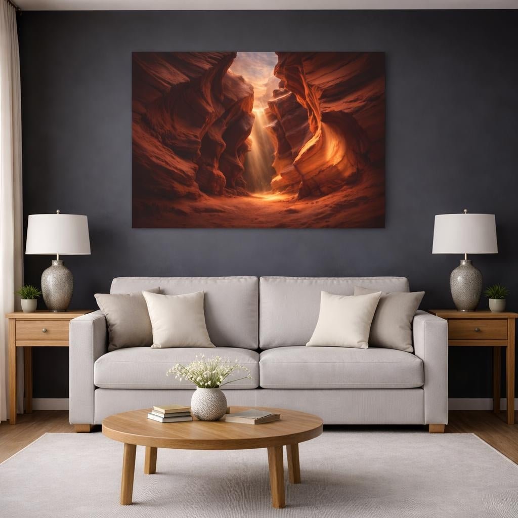 Red Canyon Slot Nature - Canvas Wall Art Print - YesArtYes