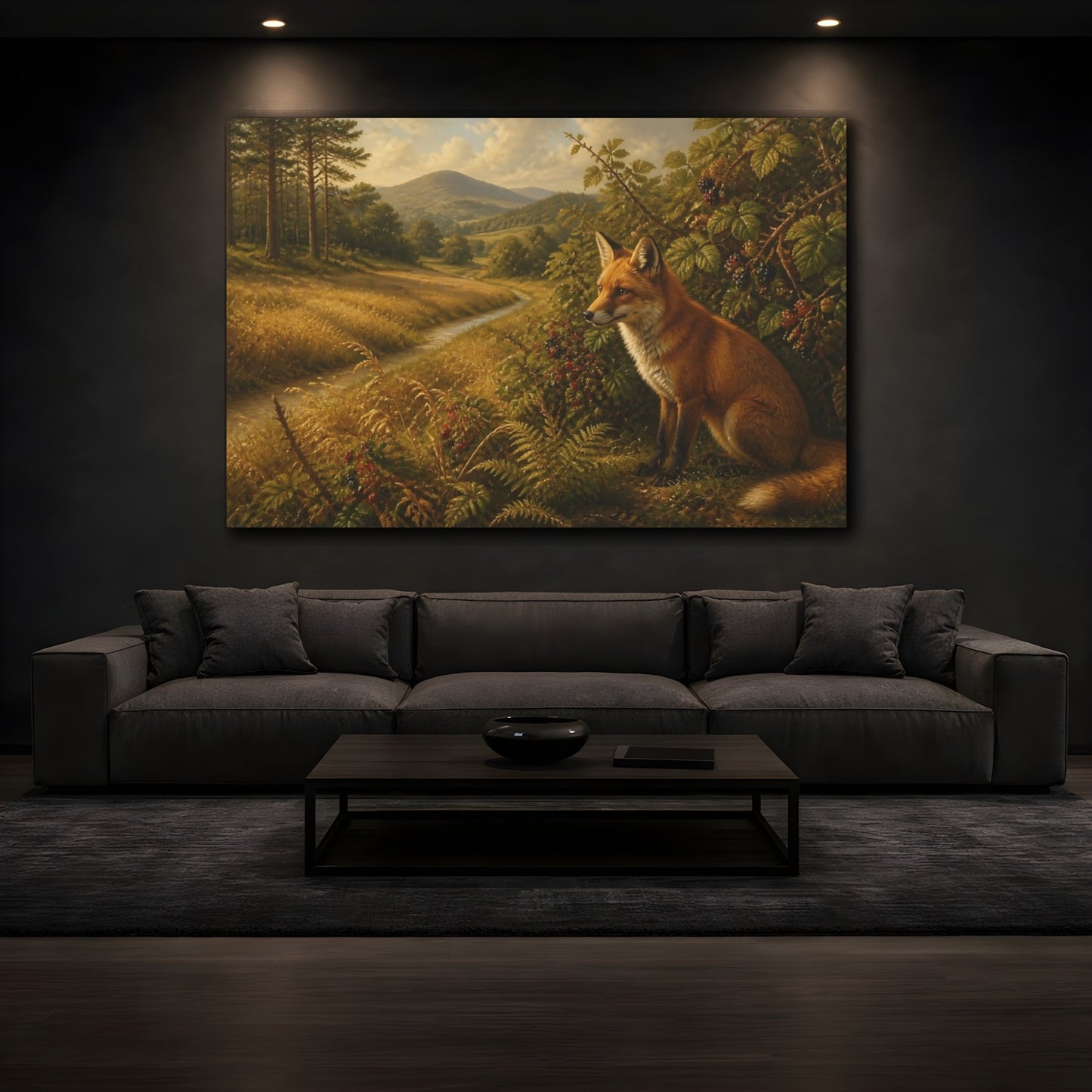 Mockup 3. Red Fox In Meadow shown as canvas print