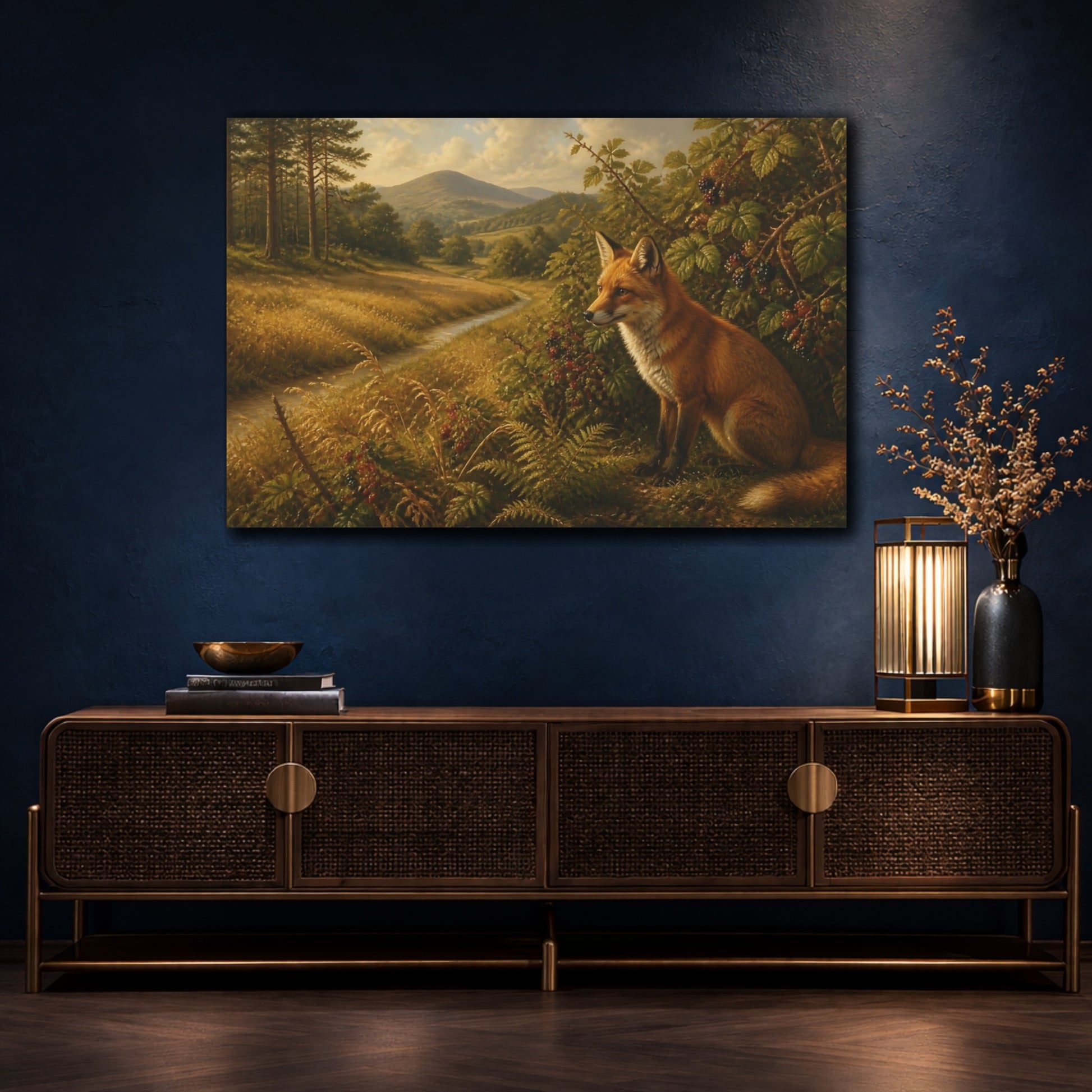 Mockup 4. Red Fox In Meadow shown as canvas print