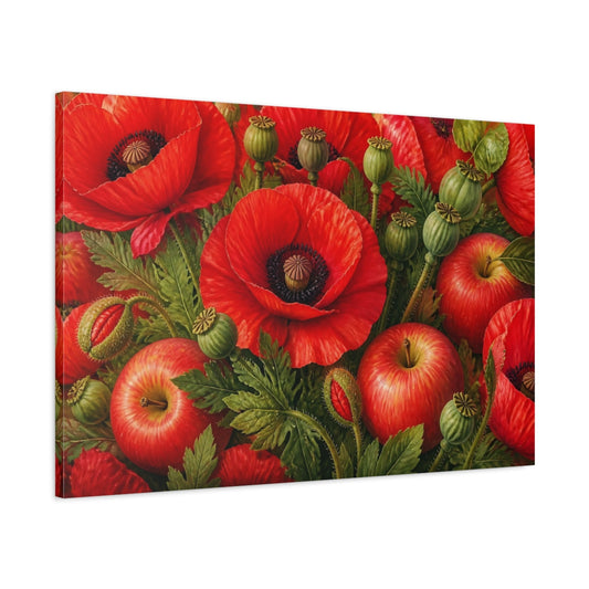 Main Mockup. Red Poppies And Apples shown as canvas print
