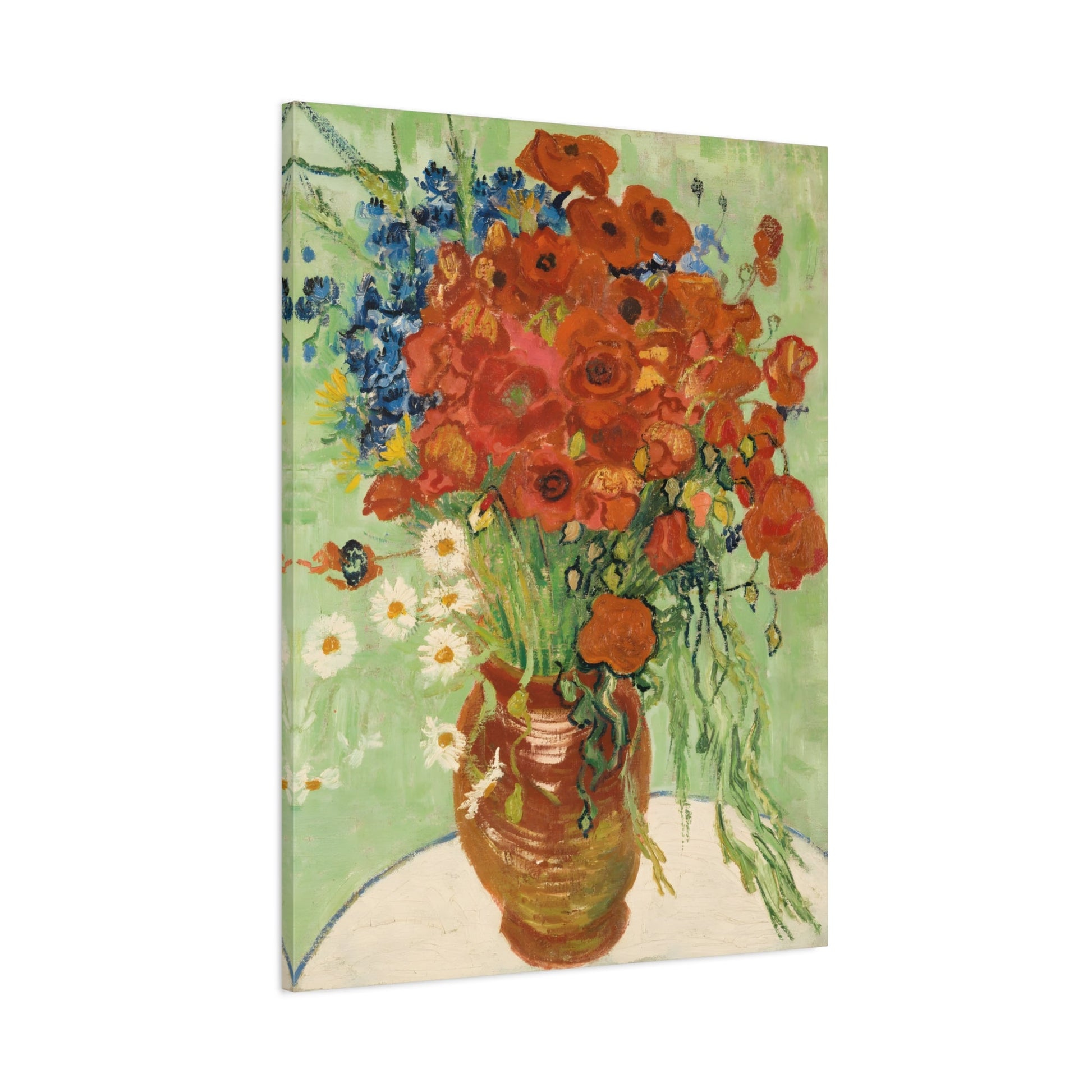 Red Poppies Daisies Van Gogh Cornflowers Poppies Wall Art Canvas Abstract Prints - YesArtYes