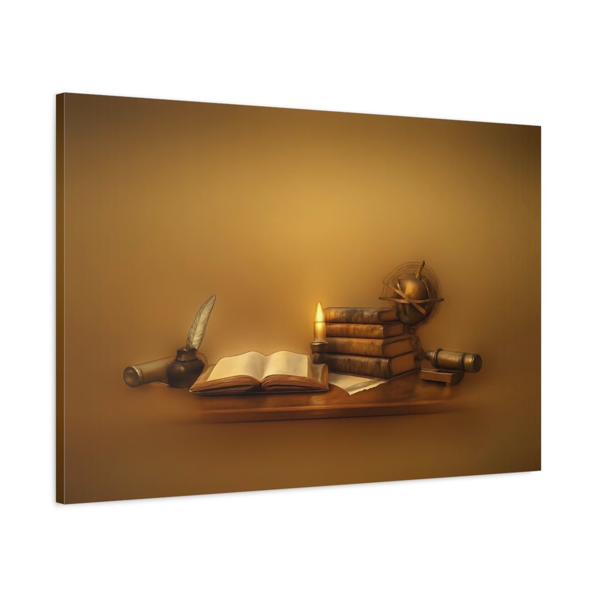 Refined Texture Academic Study Room Vintage - Canvas Wall Art Print - YesArtYes