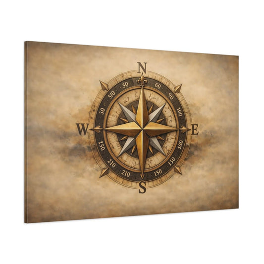 Refined Texture Compass Rose Maps - Canvas Wall Art Print - YesArtYes