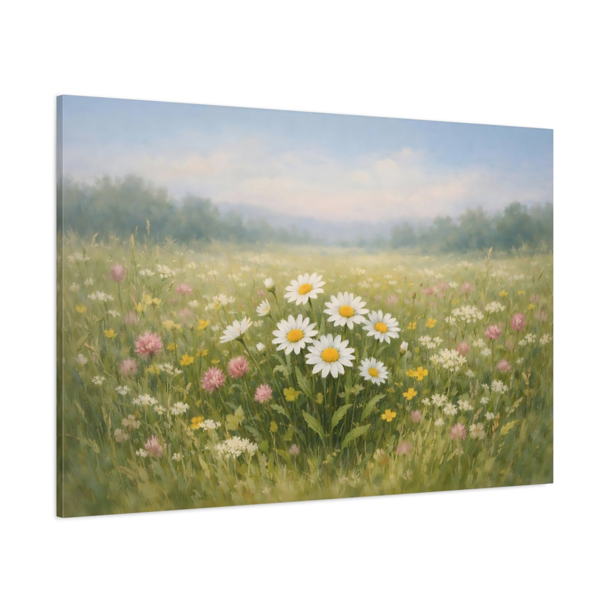 Refined Texture Floral Meadow shown as stretched canvas wall art