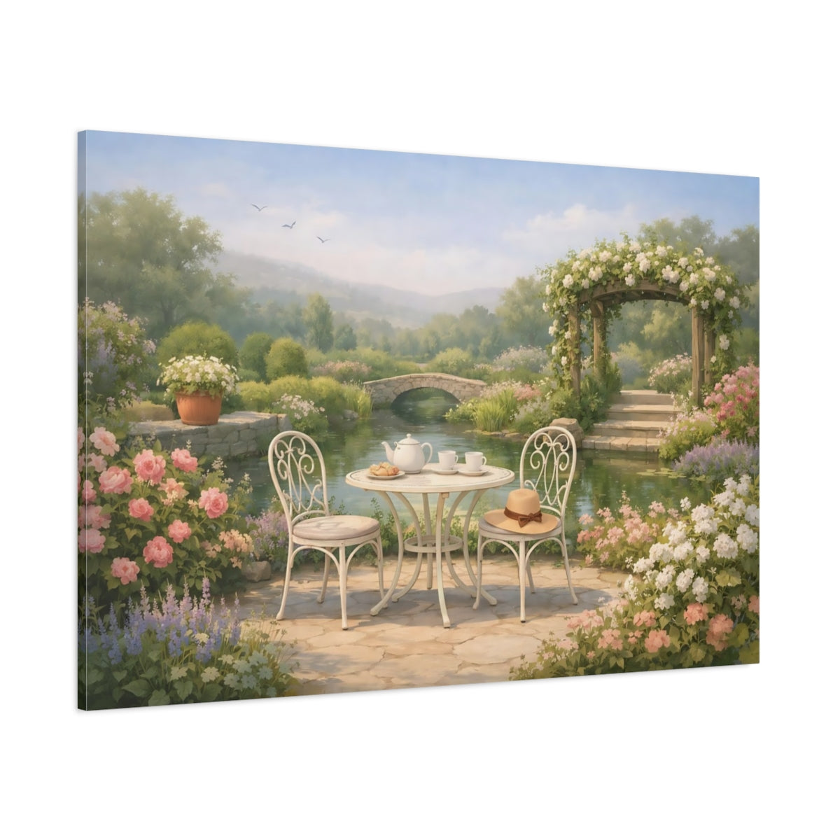 Refined Texture Garden Serene shown as stretched canvas wall art
