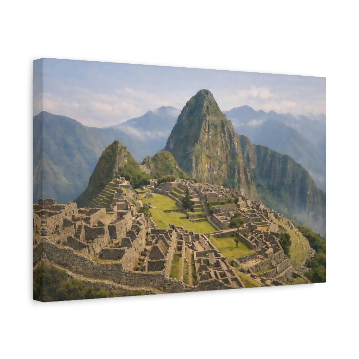 Refined Texture Machu Picchu Ancient City Nature - Canvas Wall Art Print - YesArtYes