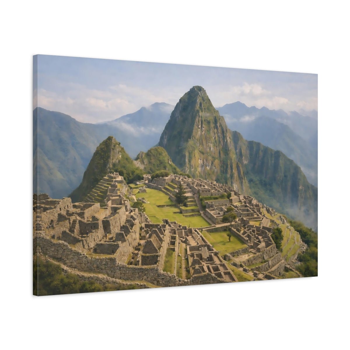 Refined Texture Machu Picchu Ancient City Nature - Canvas Wall Art Print - YesArtYes