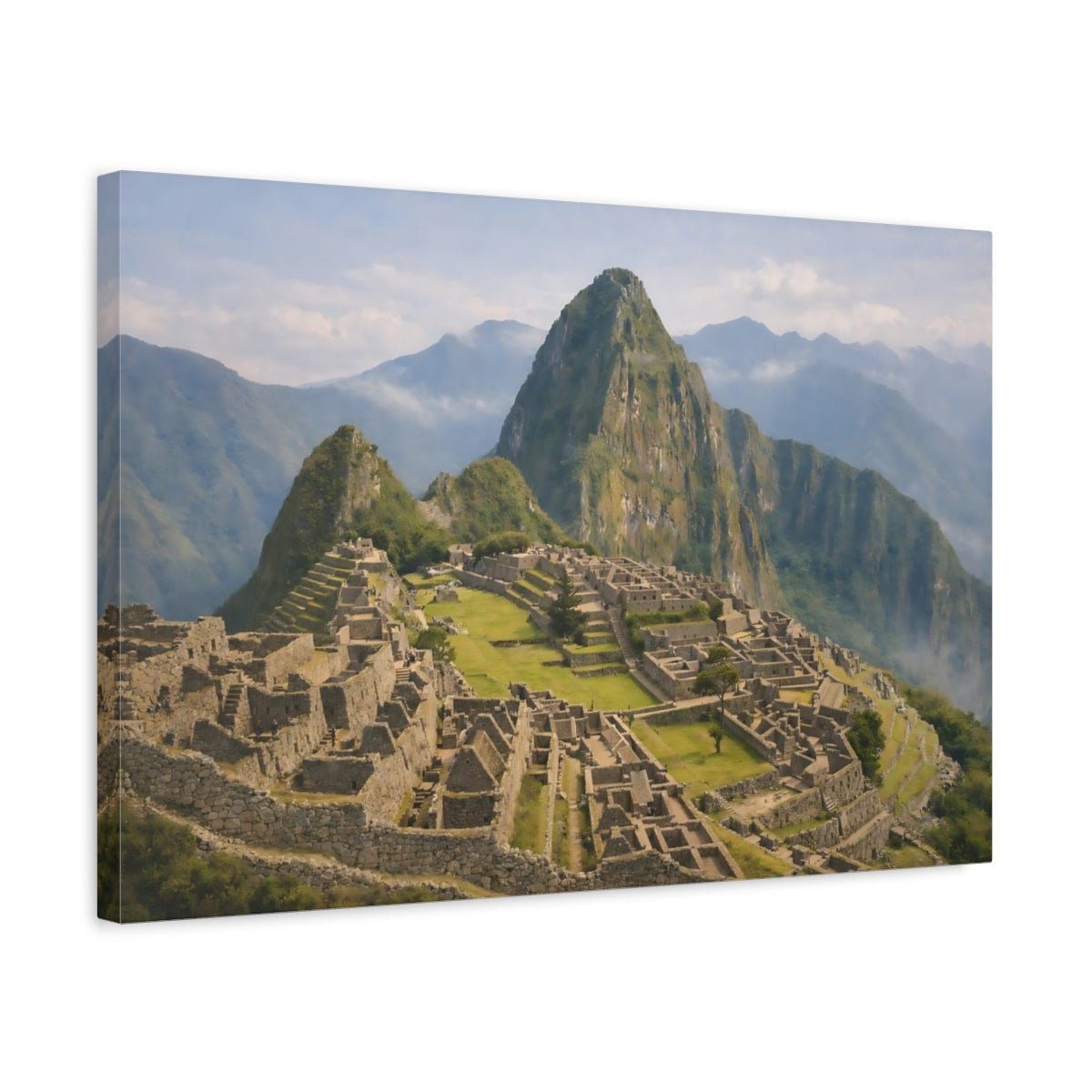 Refined Texture Machu Picchu Ancient City Nature - Canvas Wall Art Print - YesArtYes