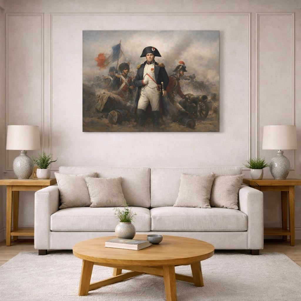Refined Texture Napoleon Iii shown as canvas wall art in a modern living room